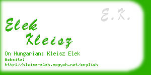 elek kleisz business card